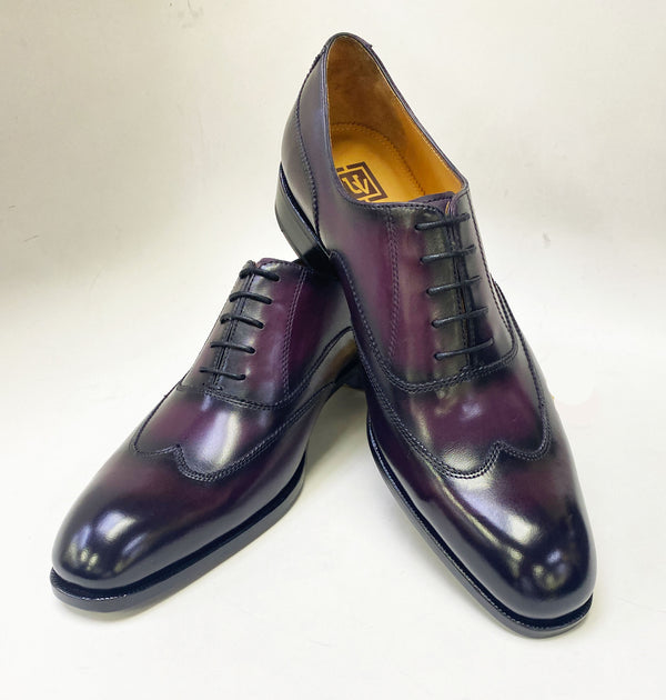 Ugo Vasare Leather Wingtip Oxford - Purple