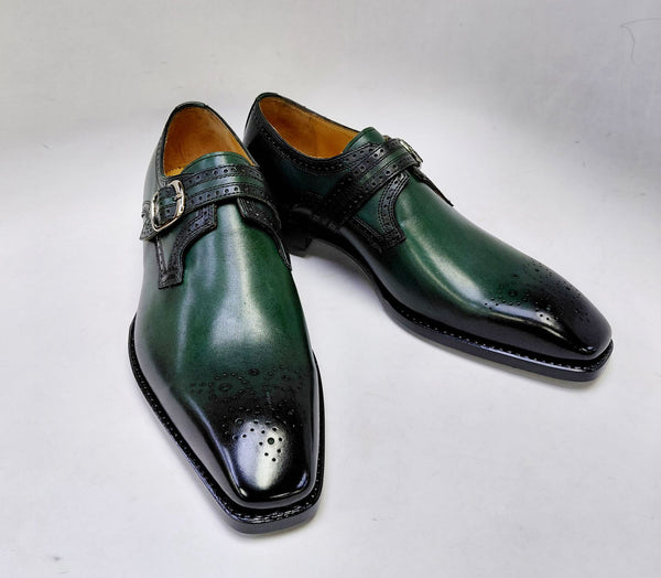 Ugo Vasare New Eric Leather Monkstrap - Green