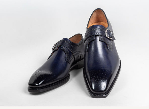 Ugo Vasare New Eric Leather Monkstrap - Blue