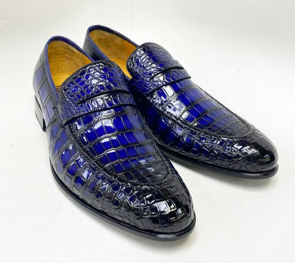Ugo Vasare Alligator Loafer - Electric Blue
