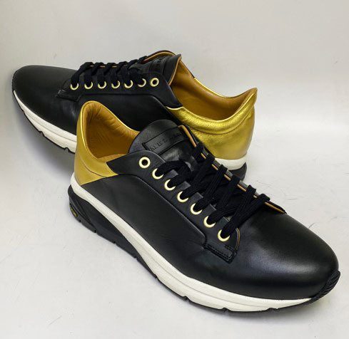 Mezlan Shoes Leather Sneaker - Black/Gold