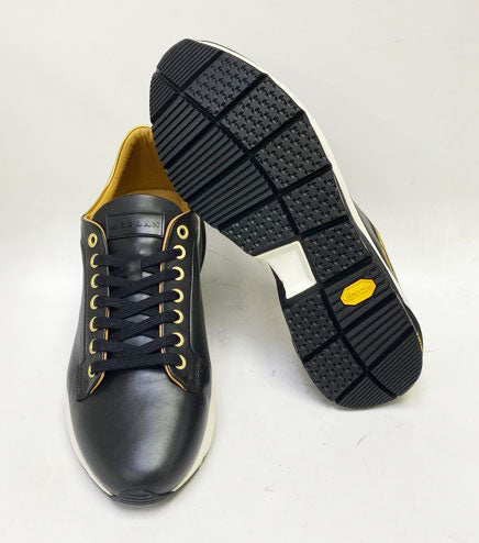 Mezlan Shoes Leather Sneaker - Black/Gold