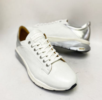 Mezlan Shoes Leather Sneaker - White/Silver
