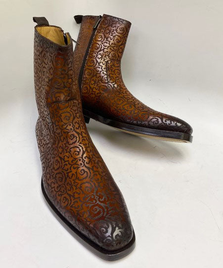 Mezlan Boot Calfskin Leather - Cognac