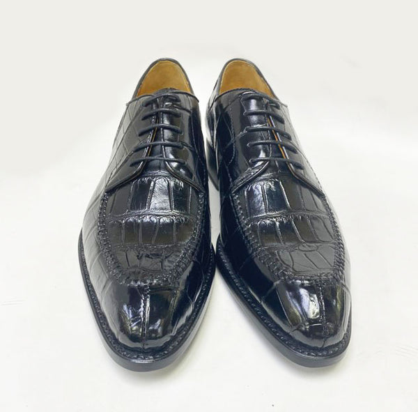 Ugo Vasare Alligator Lace-Up Shoe - Black