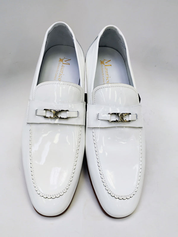 Maurice Patent Leather Bit Loafer - White