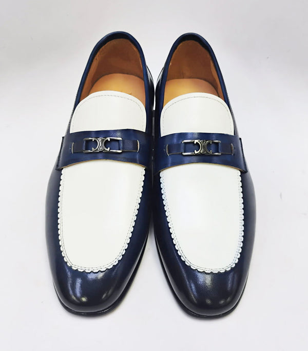 Maurice Spectator Leather Loafer - Blue/Bone