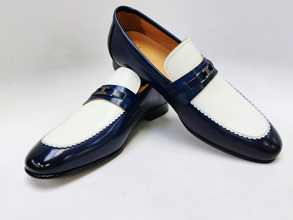 Maurice Spectator Leather Loafer - Blue/Bone
