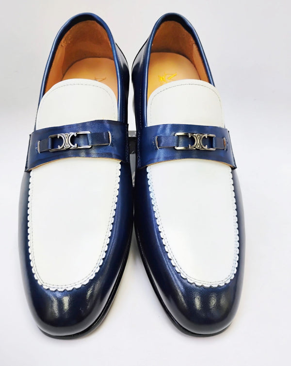 Maurice Spectator Leather Loafer - Blue/Bone