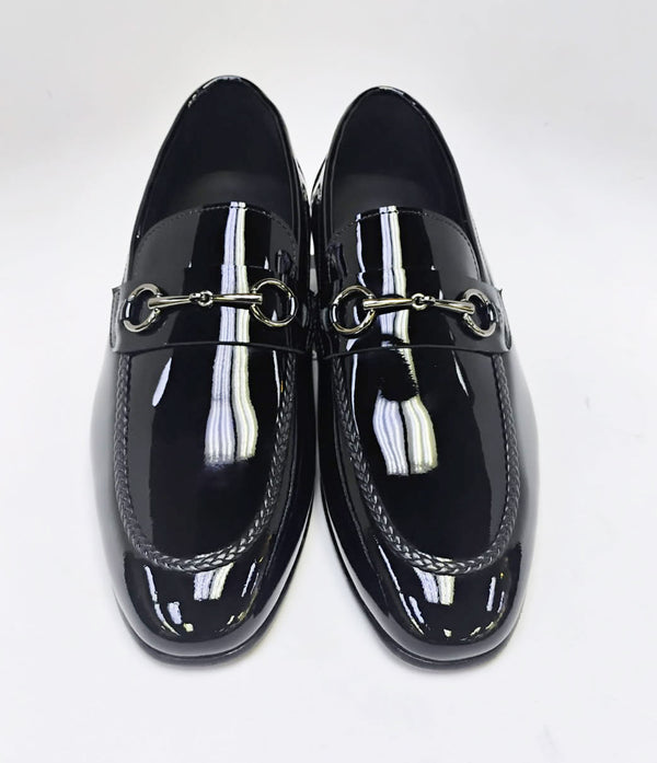 Maurice Patent Leather Bit Loafer - Black