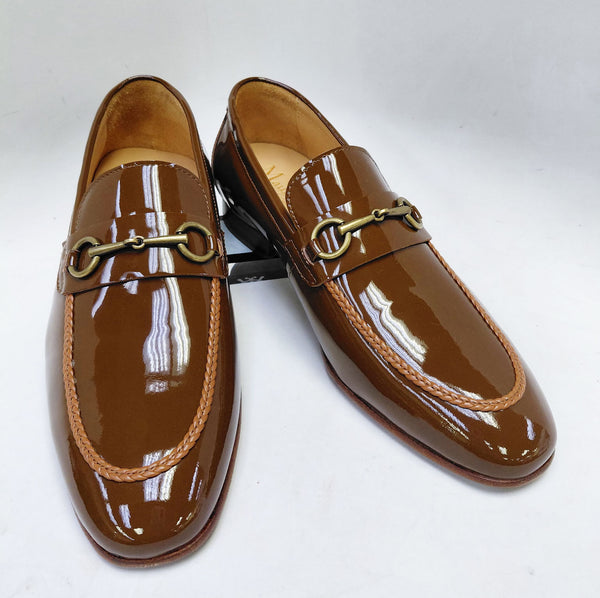 Maurice Patent Leather Bit Loafer - Caramel