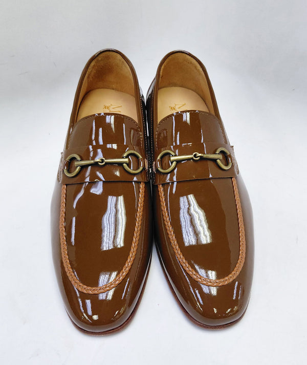 Maurice Patent Leather Bit Loafer - Caramel