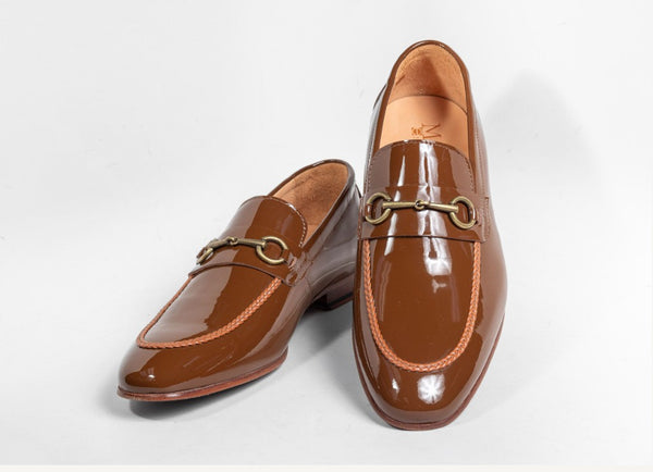 Maurice Patent Leather Bit Loafer - Caramel