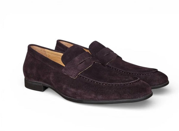 Carrucci Suede Penny Loafer - Brown