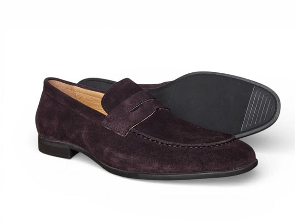 Carrucci Suede Penny Loafer - Brown