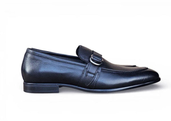 Carrucci Double D Leather Loafer - Navy