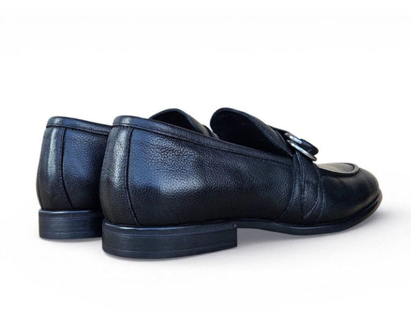 Carrucci Double D Leather Loafer - Navy
