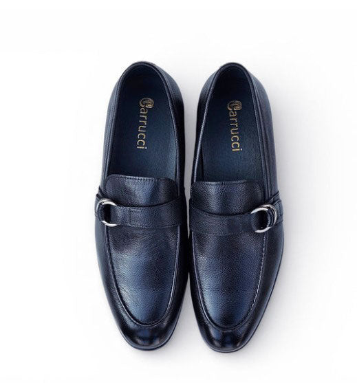 Carrucci Double D Leather Loafer - Navy