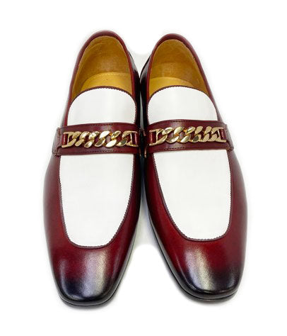 C&E Shoes Calfskin Penny Loafer - Red/White