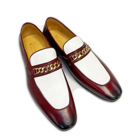C&E Shoes Calfskin Penny Loafer - Red/White