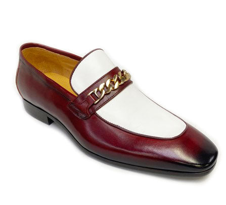 C&E Shoes Calfskin Penny Loafer - Red/White