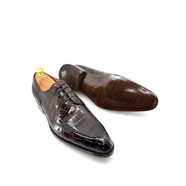 Ugo Vasare Alligator Lace-Up Shoe - Brown