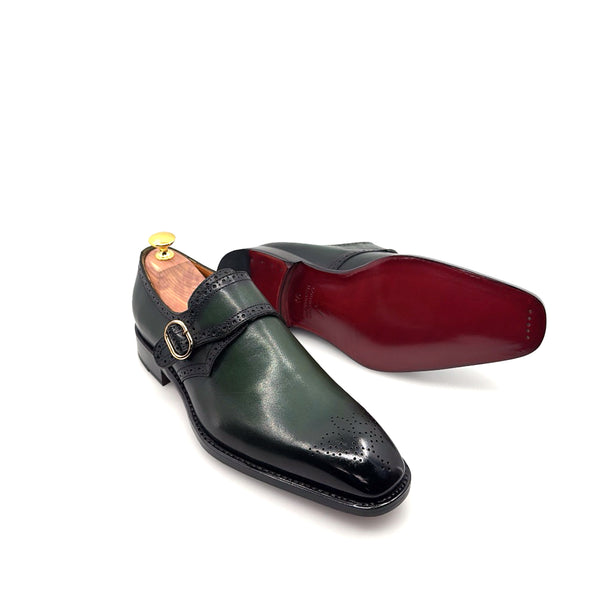 Ugo Vasare Monkstrap Calfskin Shoe - Green