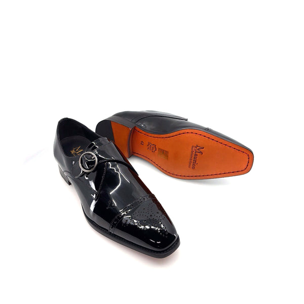 Maurice Patent Leather Monkstrap Shoe - Black