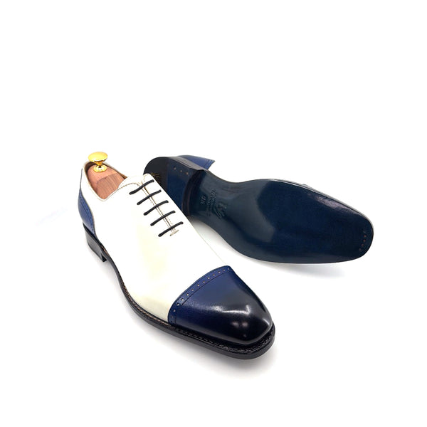 Ugo Vasare Anthony Calfskin Oxford - Blue/Bone