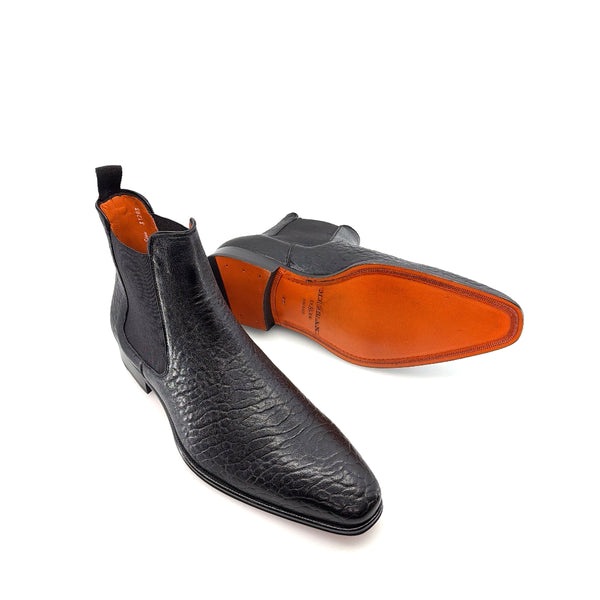 Mezlan Lambskin Slip-On Boot Black