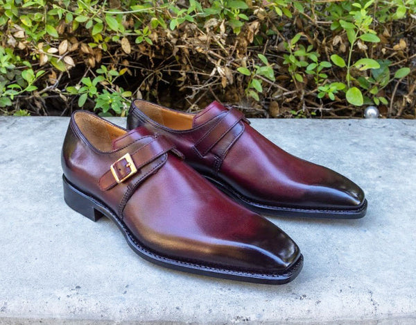 Ugo Vasare Calfskin Monkstrap - Burgundy
