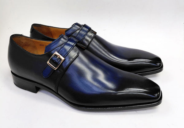 Ugo Vasare Monkstrap Calfskin Shoe - Navy