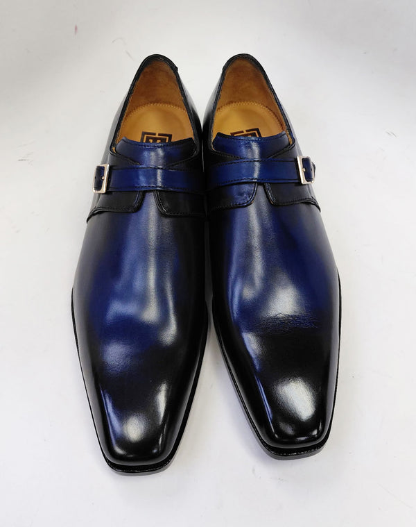 Ugo Vasare Monkstrap Calfskin Shoe - Navy