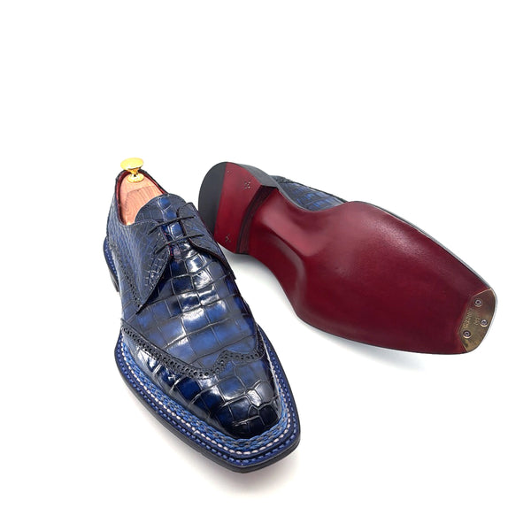 Maurice Custom Alligator Lace-Up Collab with Mr. Maximoff 2.0 - Deep Ocean