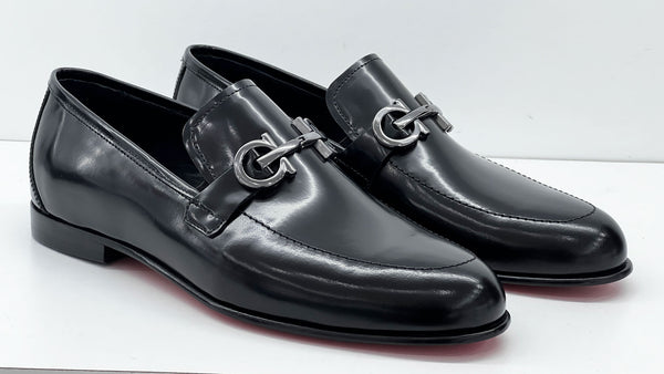 C Collection Calfskin Leather Belt - Black