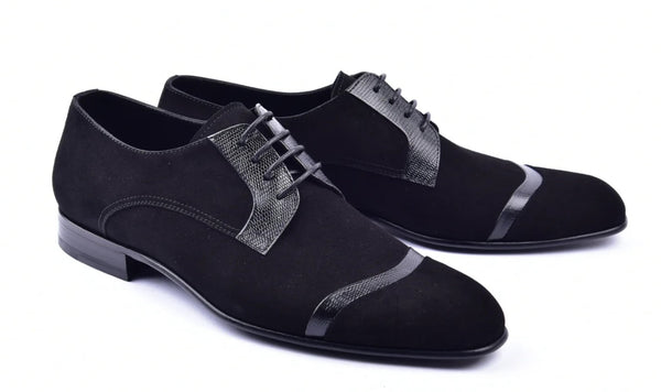 Corrente Suede Lizard Oxford - Black