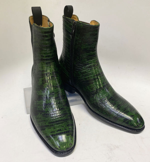 Ugo Vasare Lizard Leather Boot - Green