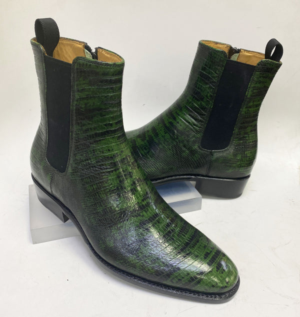 Ugo Vasare Lizard Leather Boot - Green