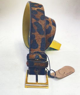 C Collection Pony Hair Belt - Brown