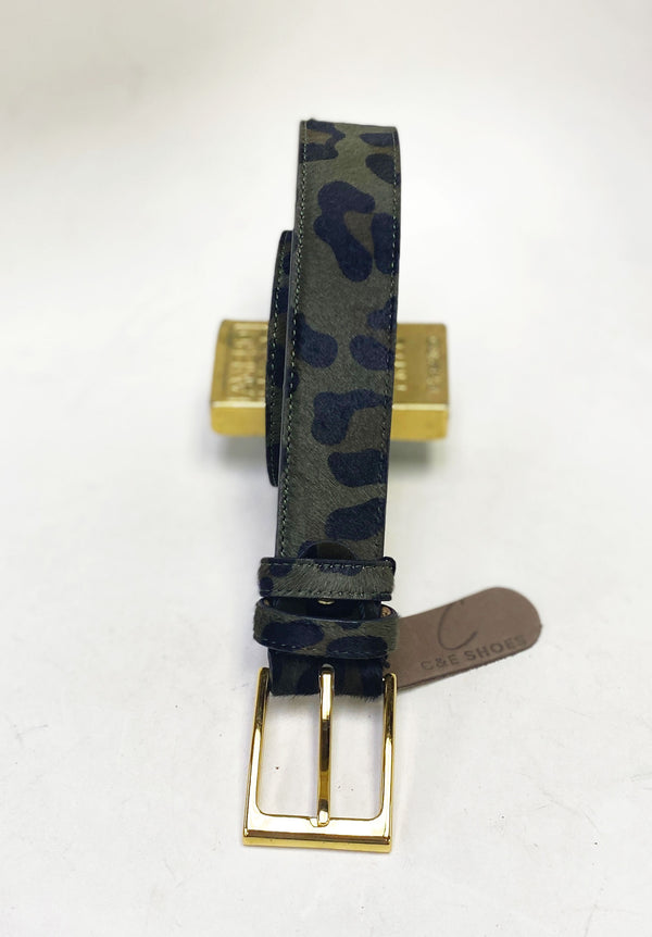 C Collection Pony Hair Belt - Green