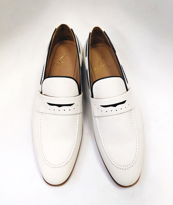 C Collection Deerskin Loafer - Bone/Black