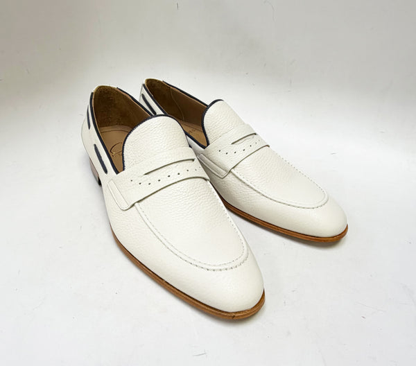 C Collection Deerskin Loafer - Bone/Navy