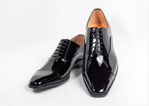 Ugo Vasare New Orleans Pattern Leather Shoes - Black