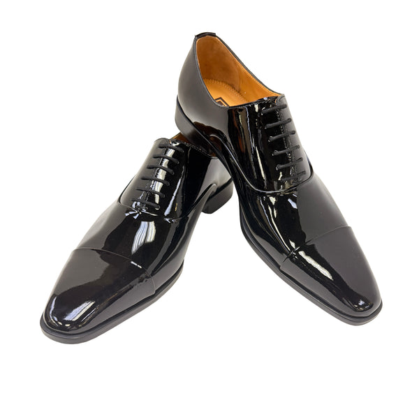 Ugo Vasare New Orleans Pattern Leather Shoes - Black