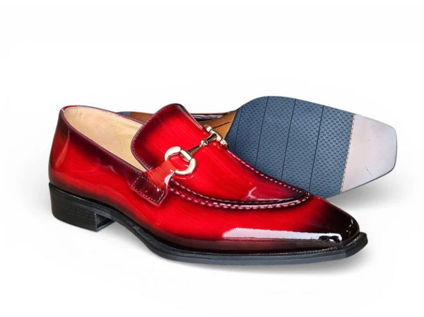 Carrucci Horsebit Patent Loafer - Red