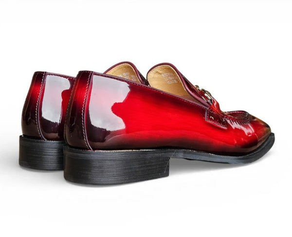 Carrucci Horsebit Patent Loafer - Red