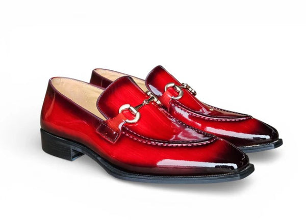 Carrucci Horsebit Patent Loafer - Red