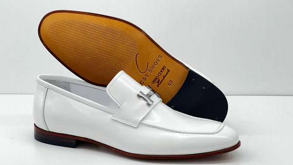 C Collection Patent Leather H Loafer - White