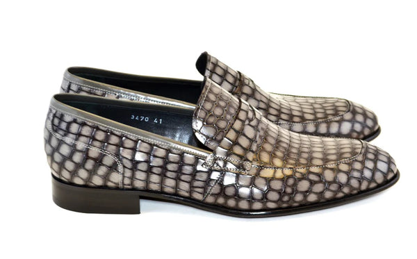 Corrente Calfskin Penny Loafer - Grey