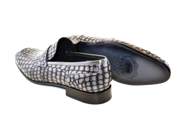 Corrente Calfskin Penny Loafer - Grey
